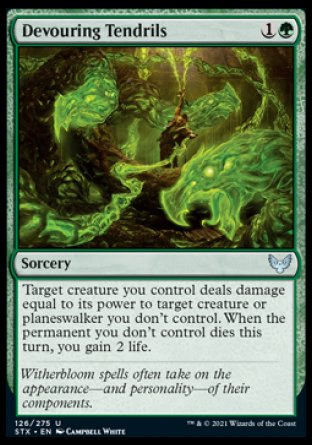(126) Magic The Gathering Strixhaven: School of Mages Single: Devouring Tendrils  Uncommon
