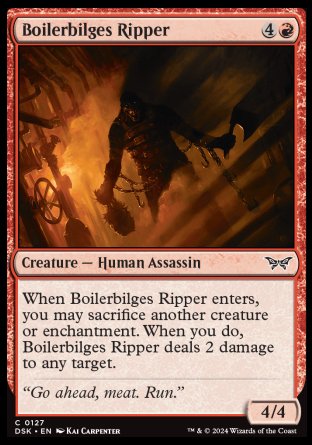 (127) Magic The Gathering Duskmourn: House of Horror Single: Boilerbilges Ripper Holo Common