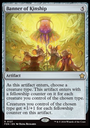 (127) Magic The Gathering Magic: The Gathering Foundations Single: Banner of Kinship Holo Rare
