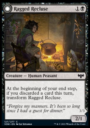 (127) Magic The Gathering Innistrad: Crimson Vow Single: Ragged Recluse // Odious Witch  Common