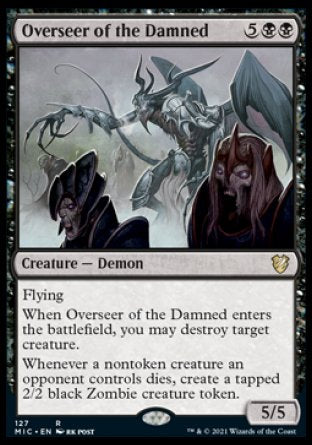 (127) Magic The Gathering Commander: Innistrad: Midnight Hunt Single: Overseer of the Damned  Rare