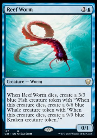 (127) Magic The Gathering Commander: Strixhaven Single: Reef Worm  Rare