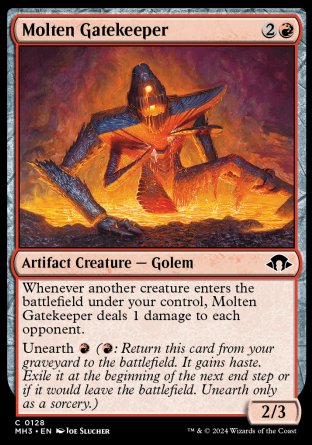(128) Magic The Gathering Modern Horizons 3 Single: Molten Gatekeeper  Holo Common