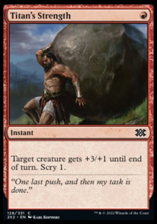 (128) Magic The Gathering Double Masters 2022 Single: Titan's Strength  Common