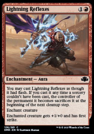 (128) Magic The Gathering Dominaria Remastered Single: Lightning Reflexes Holo Common