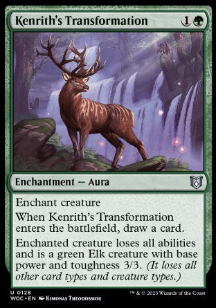 (128) Magic The Gathering Commander: Wilds of Eldraine Single: Kenrith's Transformation  Uncommon