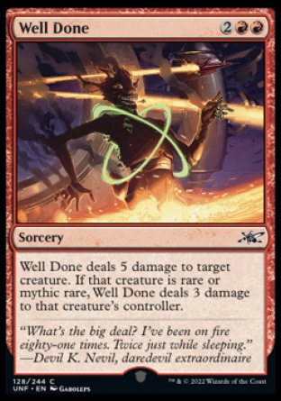 (128) Magic The Gathering Unfinity Single: Well Done Holo Common