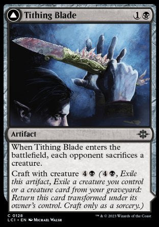(128) Magic The Gathering The Lost Caverns of Ixalan Single: Tithing Blade // Consuming Sepulcher Holo Common