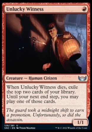 (128) Magic The Gathering Streets of New Capenna Single: Unlucky Witness  Uncommon