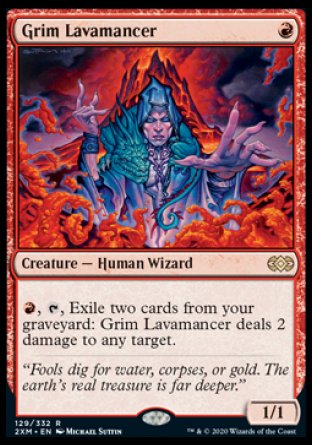 (129/332) Magic The Gathering Double Masters Single: Grim Lavamancer  Rare