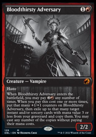 (129) Magic The Gathering Innistrad: Double Feature Single: Bloodthirsty Adversary  Mythic