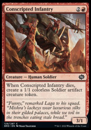 (129) Magic The Gathering The Brothers' War Single: Conscripted Infantry Holo Common
