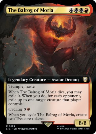 (129) Magic The Gathering Commander: The Lord of the Rings: Tales of Middle-earth: Extras Single: The Balrog of Moria  Rare