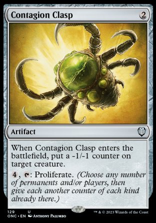 (129) Magic The Gathering Commander: Phyrexia: All Will Be One Single: Contagion Clasp  Uncommon