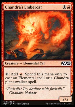 (129/280) Magic The Gathering Core 2020 Single: Chandra's Embercat Holo Common