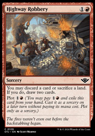 (129) Magic The Gathering Outlaws of Thunder Junction Single: Highway Robbery  Holo Common