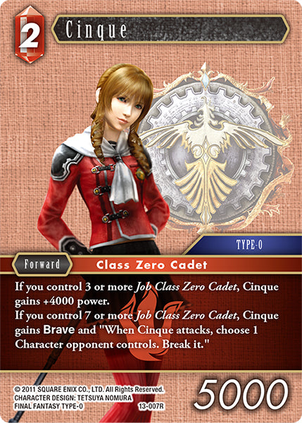 (007) Final Fantasy TCG Opus XIII: Crystal Radiance Single: Cinque (13-007) Holo Rare