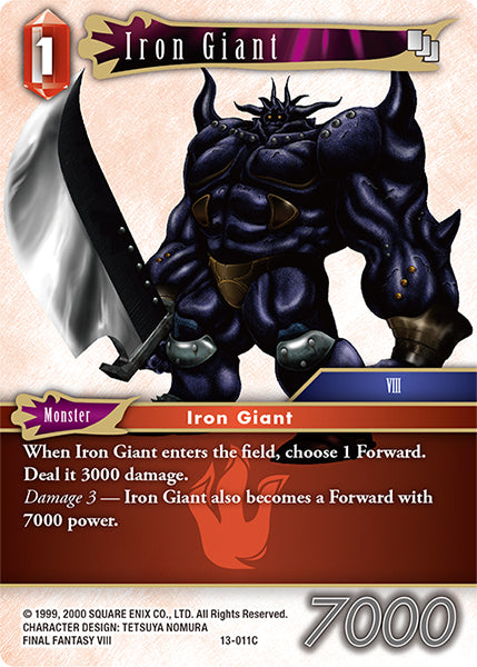 (011) Final Fantasy TCG Opus XIII: Crystal Radiance Single: Iron Giant (13-011) Holo Common