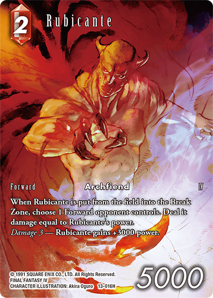 (016) Final Fantasy TCG Opus XIII: Crystal Radiance Single: Rubicante (13-016) (V.2) Holo Hero