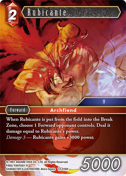 (016) Final Fantasy TCG Opus XIII: Crystal Radiance Single: Rubicante (13-016) (V.1) Holo Hero