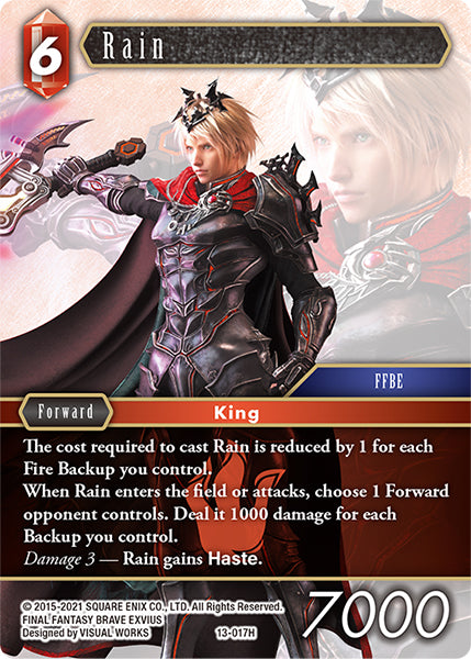 (017) Final Fantasy TCG Opus XIII: Crystal Radiance Single: Rain (13-017) Holo Hero