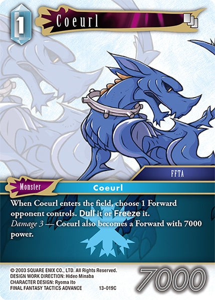 (019) Final Fantasy TCG Opus XIII: Crystal Radiance Single: Coeurl (13-019) Holo Common