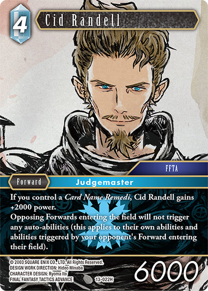 (022) Final Fantasy TCG Opus XIII: Crystal Radiance Single: Cid Randell (13-022) (V.1) Holo Hero
