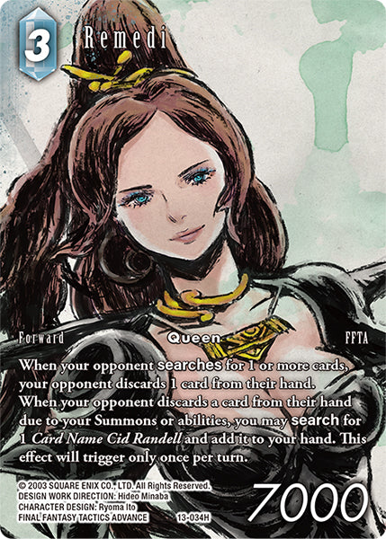 (034) Final Fantasy TCG Opus XIII: Crystal Radiance Single: Remedi (13-034) (V.2) Holo Hero