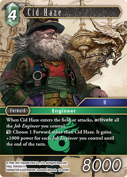 (038) Final Fantasy TCG Opus XIII: Crystal Radiance Single: Cid Haze (13-038) (V.1) Holo Hero