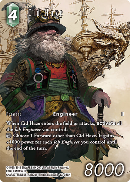 (038) Final Fantasy TCG Opus XIII: Crystal Radiance Single: Cid Haze (13-038) (V.2) Holo Hero