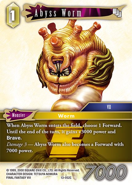 (052) Final Fantasy TCG Opus XIII: Crystal Radiance Single: Abyss Worm (13-052) Holo Common
