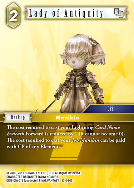 (054) Final Fantasy TCG Opus XIII: Crystal Radiance Single: Lady of Antiquity (13-054) Holo Common