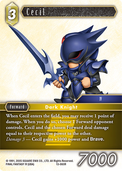 (060) Final Fantasy TCG Opus XIII: Crystal Radiance Single: Cecil (13-060)  Rare