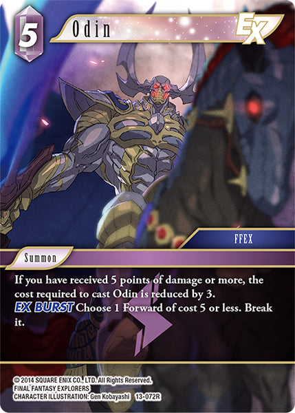 (072) Final Fantasy TCG Opus XIII: Crystal Radiance Single: Odin (13-072) (V.1) Holo Rare