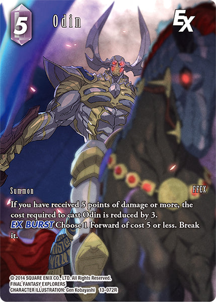 (072) Final Fantasy TCG Opus XIII: Crystal Radiance Single: Odin (13-072) (V.2) Holo Rare