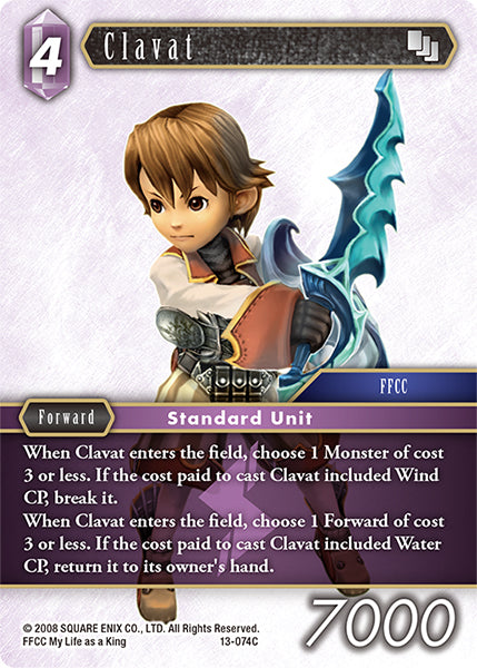 (074) Final Fantasy TCG Opus XIII: Crystal Radiance Single: Clavat (13-074) Holo Common