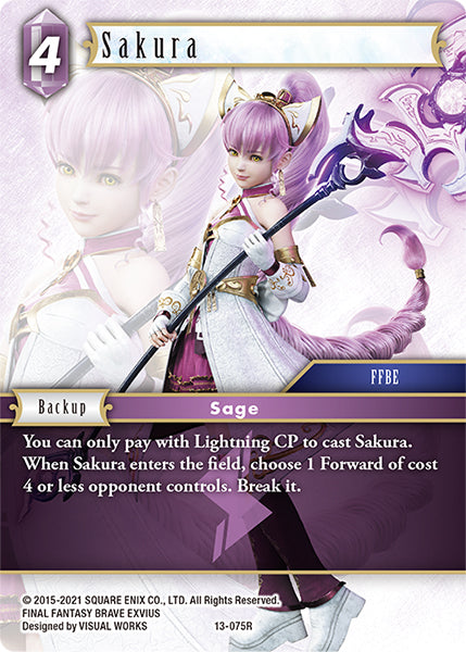(075) Final Fantasy TCG Opus XIII: Crystal Radiance Single: Sakura (13-075) Holo Rare