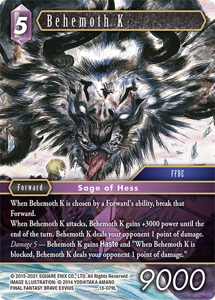 (079) Final Fantasy TCG Opus XIII: Crystal Radiance Single: Behemoth K (13-079) Holo Legend
