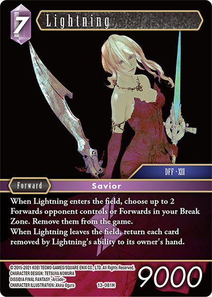 (081) Final Fantasy TCG Opus XIII: Crystal Radiance Single: Lightning (13-081) (V.1)  Hero