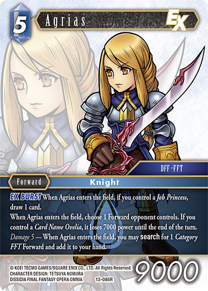 (086) Final Fantasy TCG Opus XIII: Crystal Radiance Single: Agrias (13-086) Holo Rare