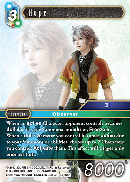 (109) Final Fantasy TCG Opus XIII: Crystal Radiance Single: Hope (13-109) Holo Rare