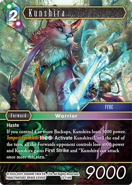(114) Final Fantasy TCG Opus XIII: Crystal Radiance Single: Kunshira (13-114) Holo Hero