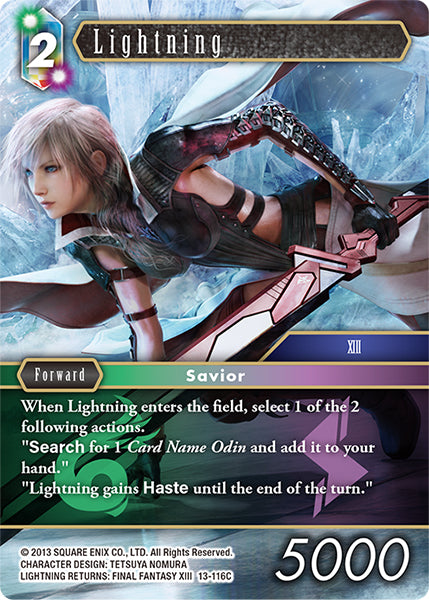 (116) Final Fantasy TCG Opus XIII: Crystal Radiance Single: Lightning (13-116) Holo Common