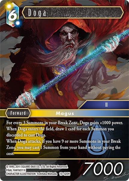 (120) Final Fantasy TCG Opus XIII: Crystal Radiance Single: Doga (13-120) (V.1) Holo Hero