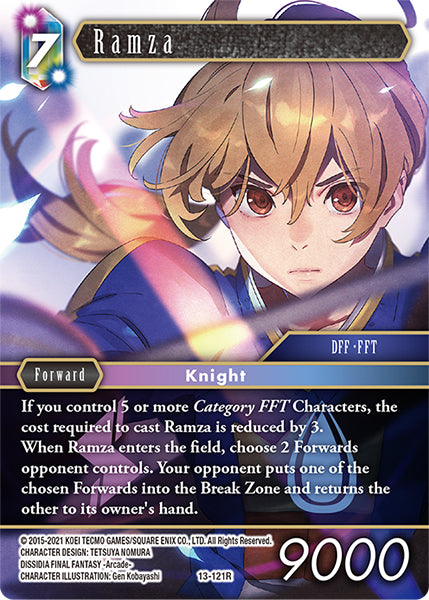 (121) Final Fantasy TCG Opus XIII: Crystal Radiance Single: Ramza (13-121) (V.1) Holo Rare