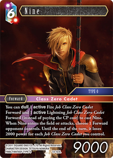 (123) Final Fantasy TCG Opus XIII: Crystal Radiance Single: Nine (13-123) Holo Legend