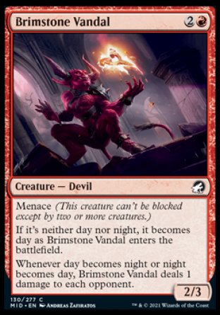 (130) Magic The Gathering Innistrad: Midnight Hunt Single: Brimstone Vandal  Common