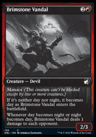 (130) Magic The Gathering Innistrad: Double Feature Single: Brimstone Vandal  Common