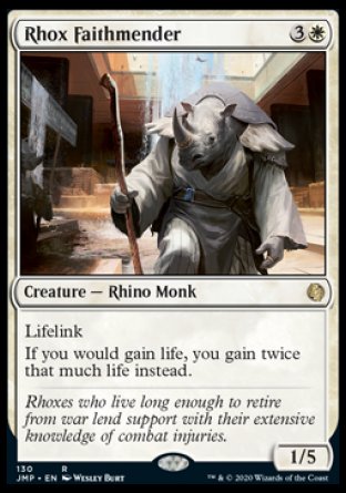 (130) Magic The Gathering Jumpstart Single: Rhox Faithmender  Rare