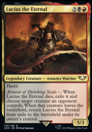 (130) Magic The Gathering Universes Beyond: Warhammer 40000 Single: Lucius the Eternal (V.2)  Rare